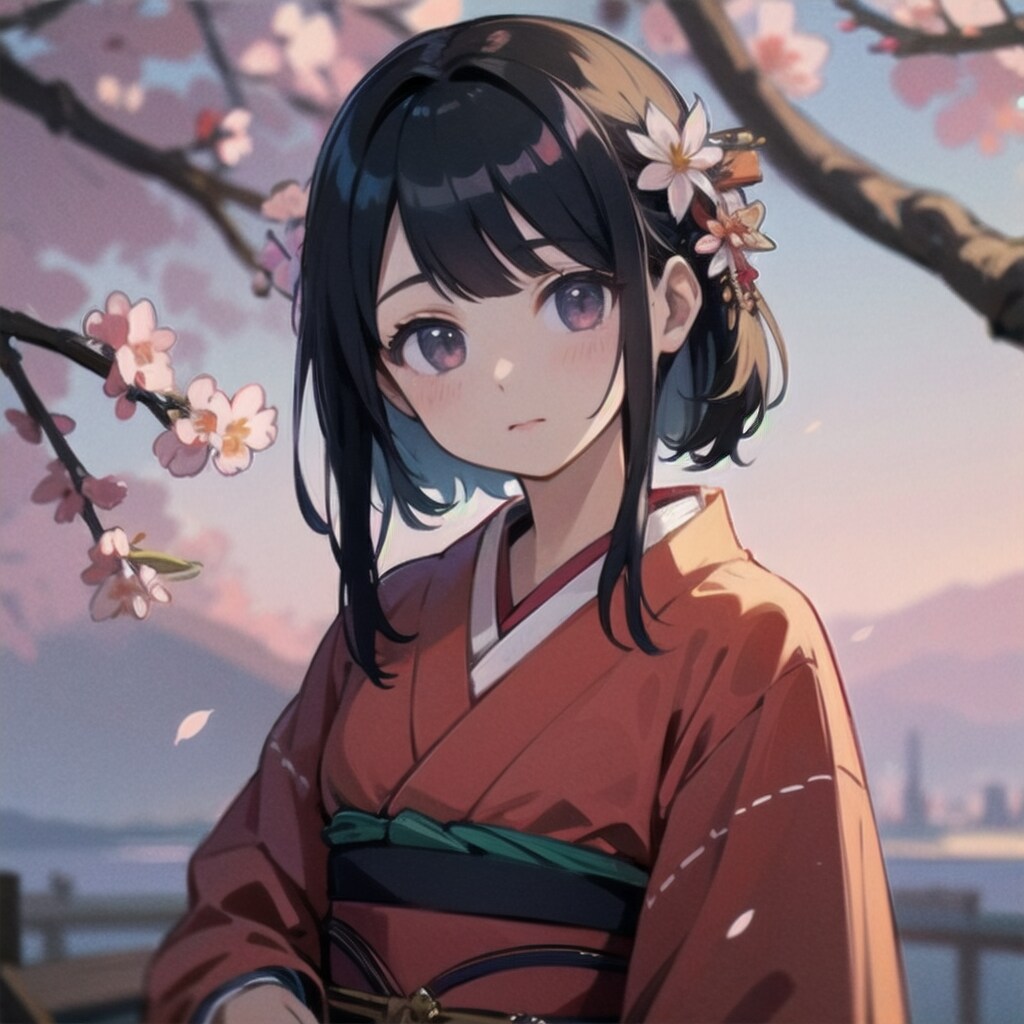 梅と和服