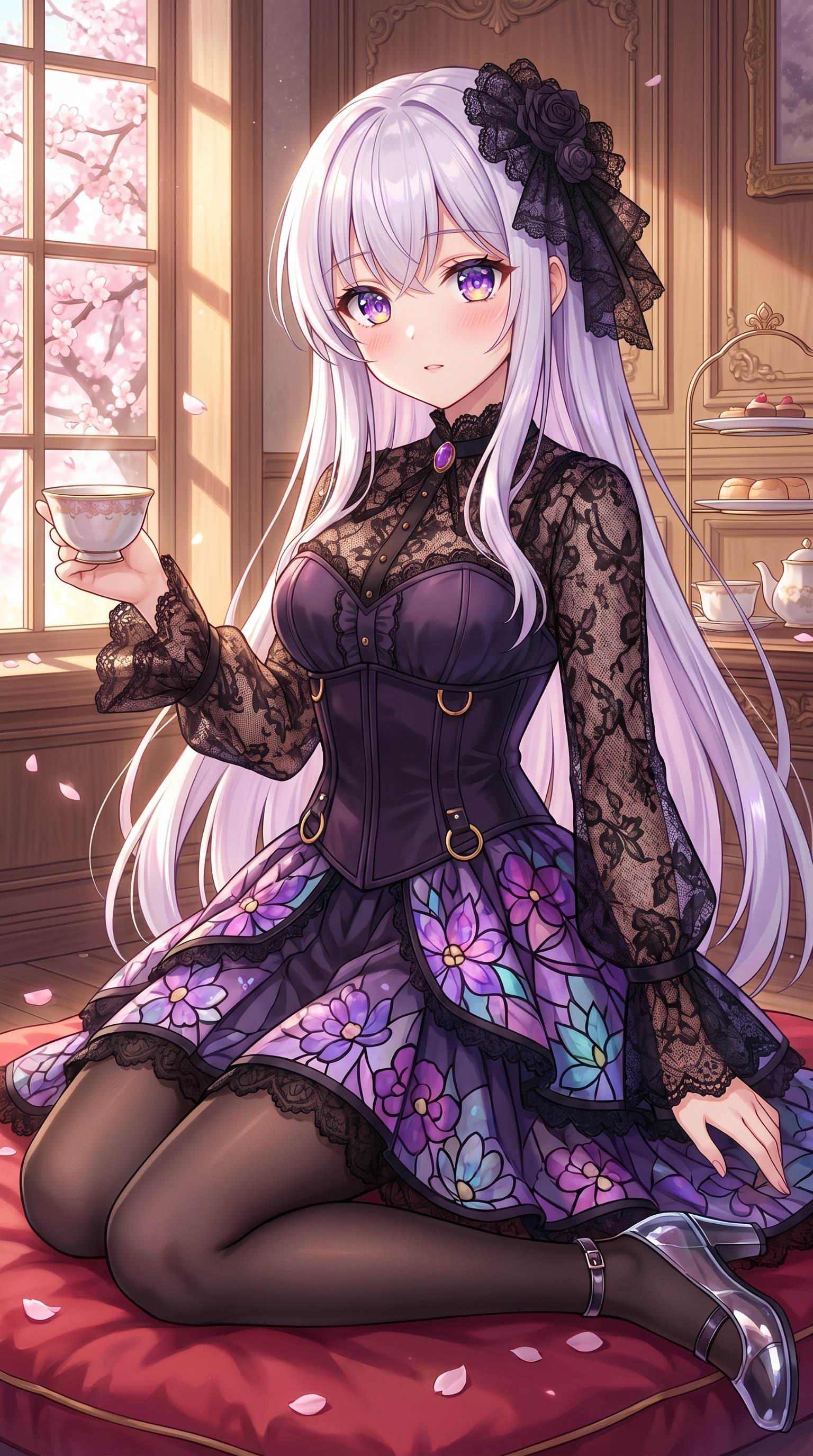 桜影の幽薔薇茶宴 | の人気AIイラスト・グラビア