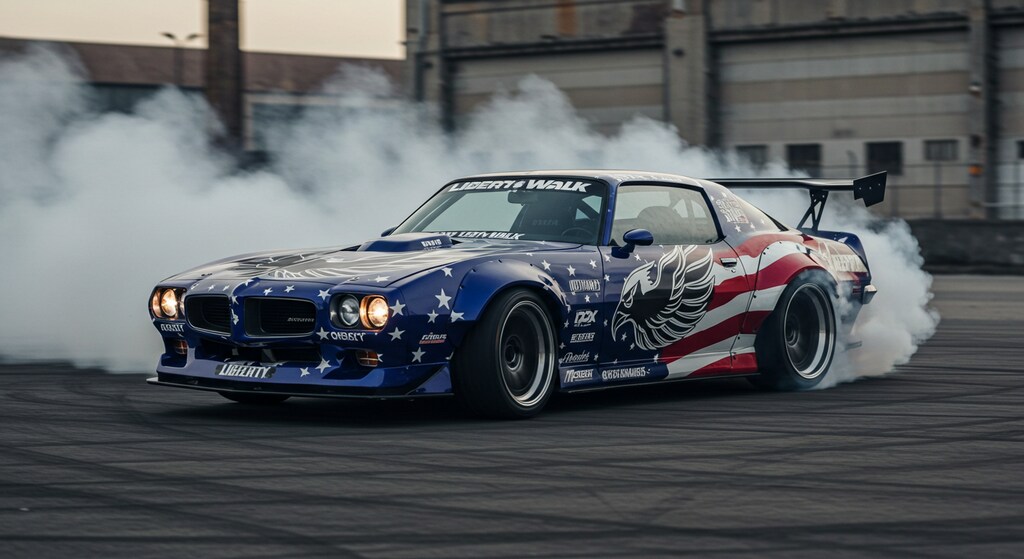 リバティーウォークポンティアックファイヤーバードトランザムのドリ車