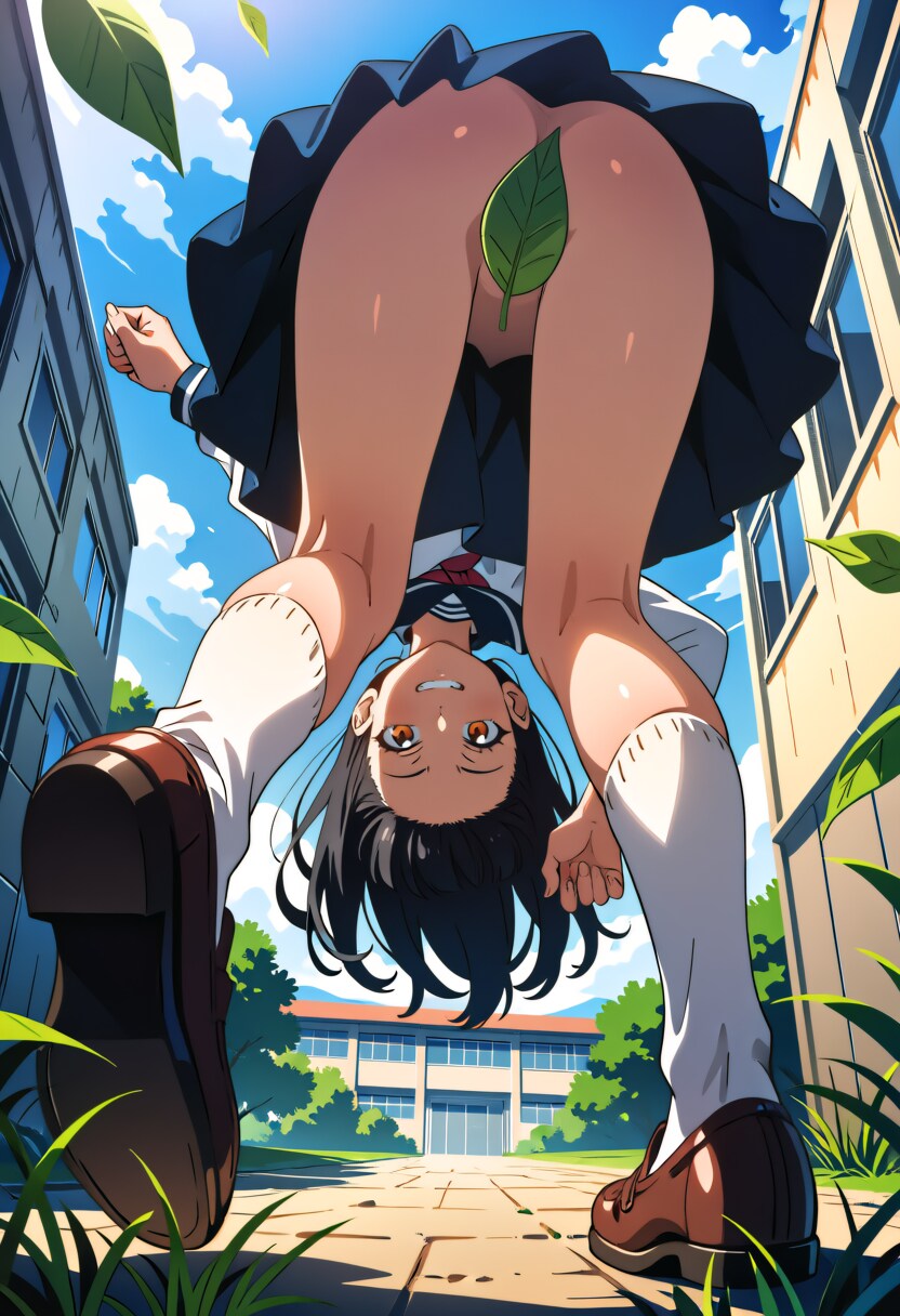 足の間からこんにちは