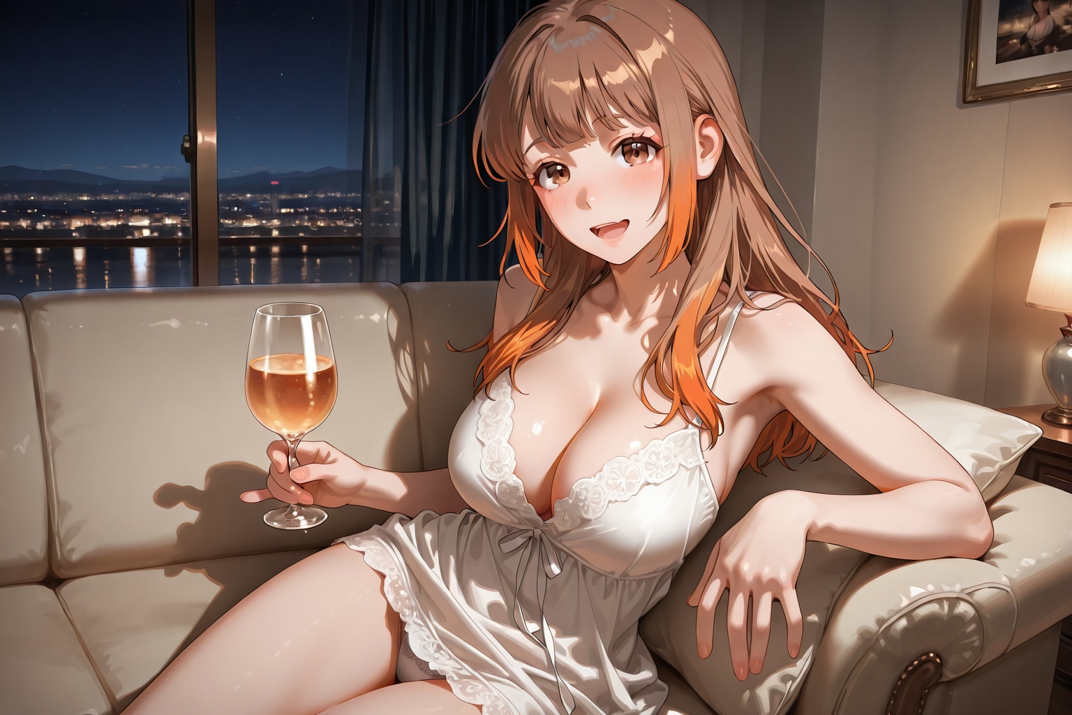 お風呂上がりに飲むお酒はサイコーだわ💕