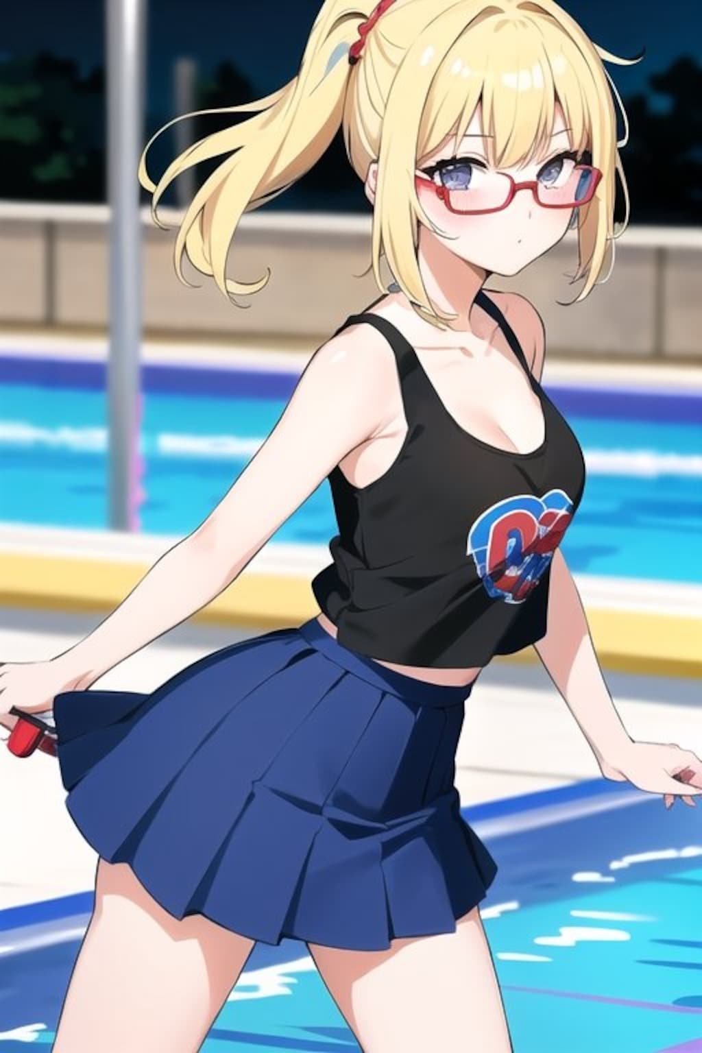 ナイトプールを見学して