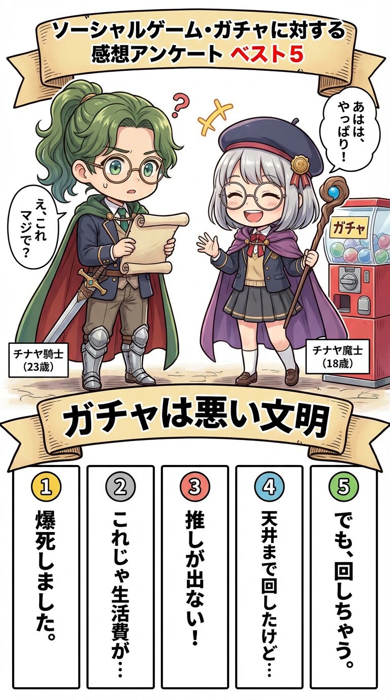 ガチャは悪い文明かというアンケート