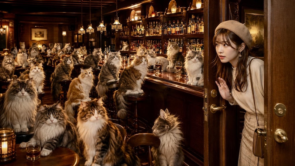 Barの中は猫だらけ