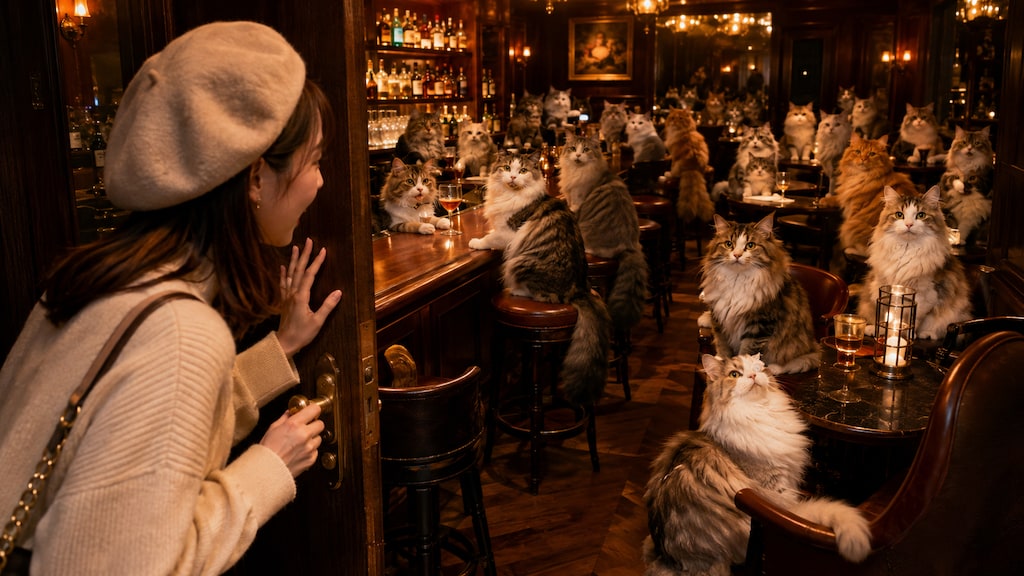Barの中は猫だらけ