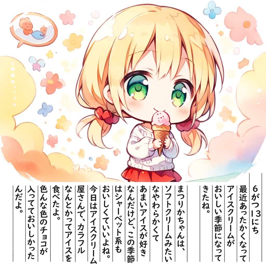 【絵日記】あったかくなってきたのでアイスがおいしい