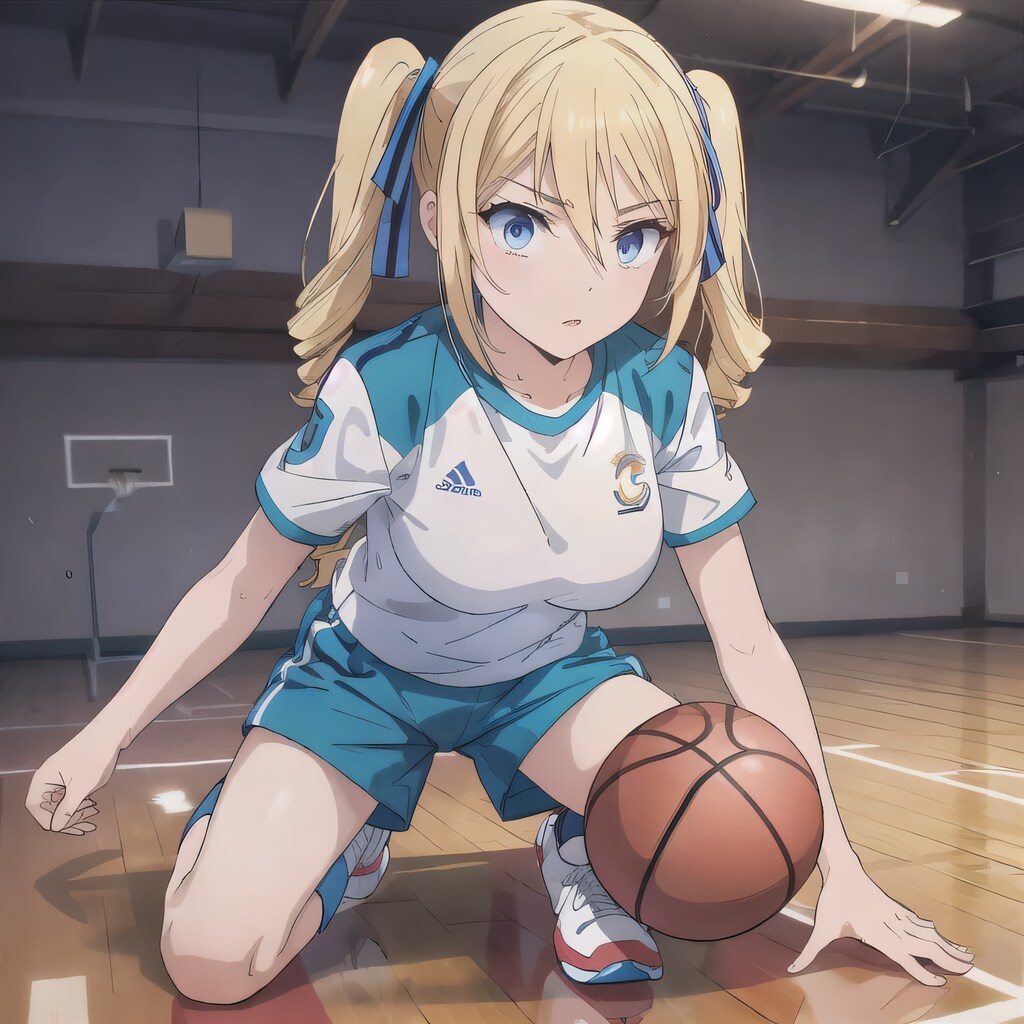 金髪ツインテでユニフォームの少女