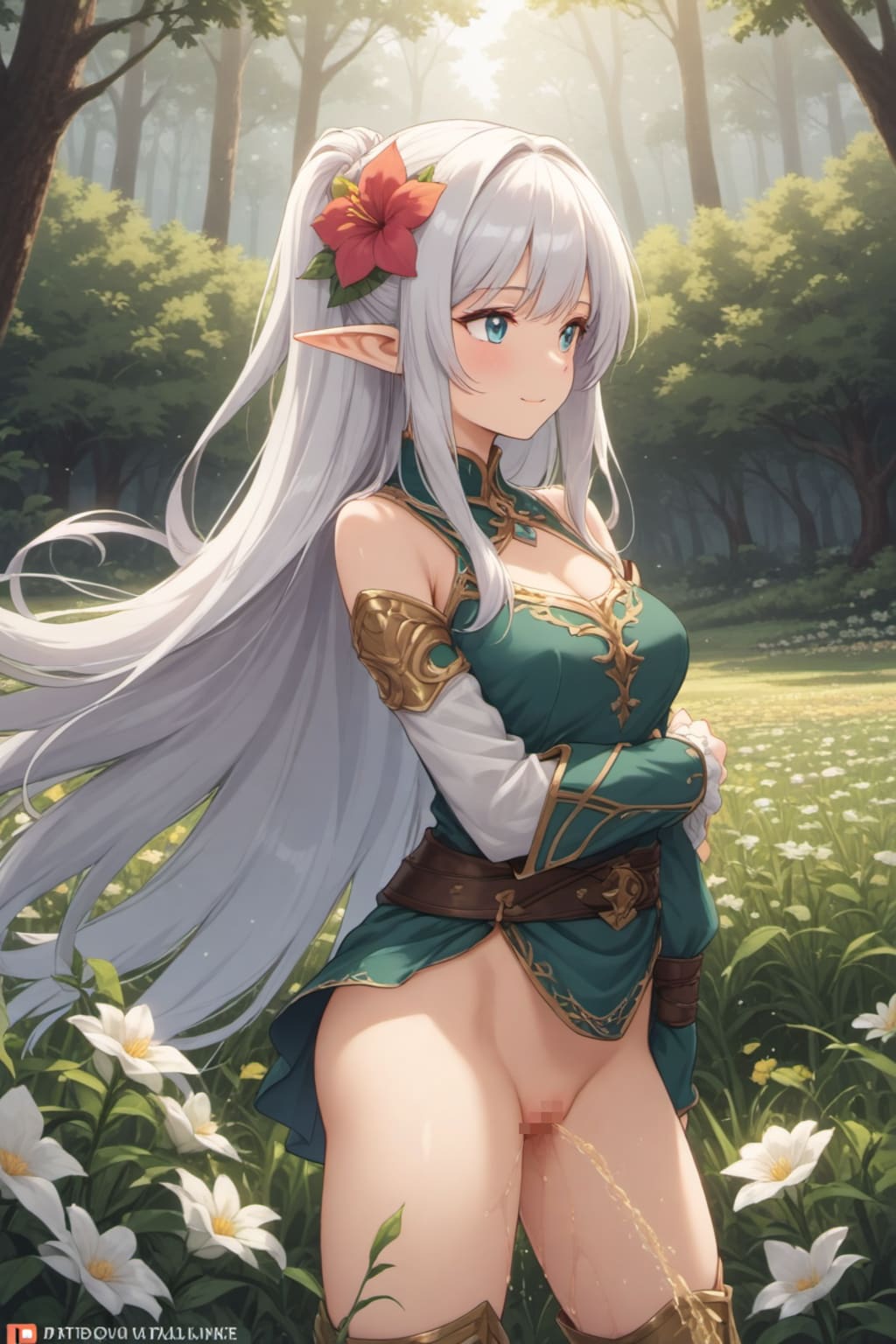 お花に水やりエルフ