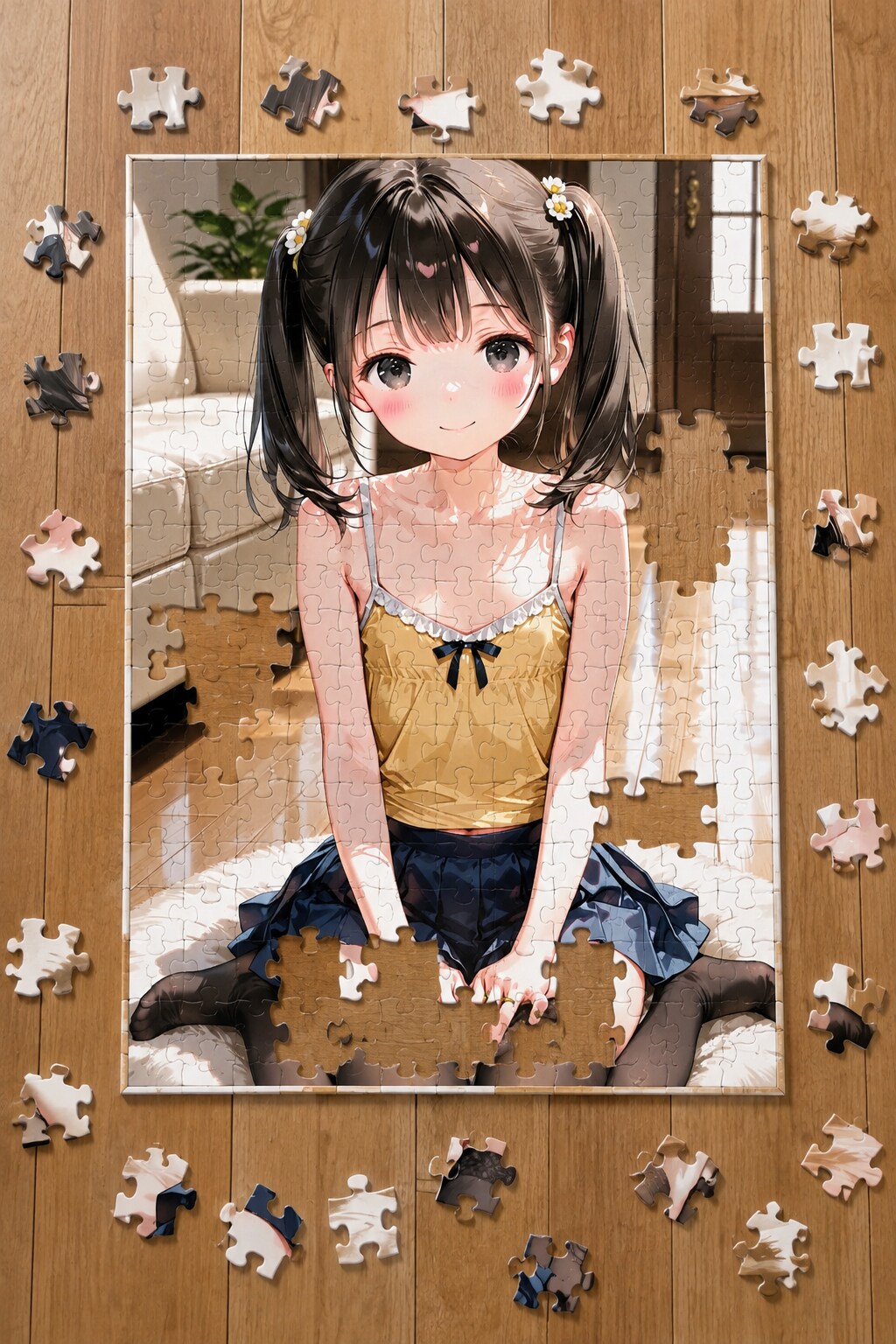 今日はオリジナルジグソーパズルの日〜♪速く完成させてよ〜💦 | の人気AIイラスト・グラビア