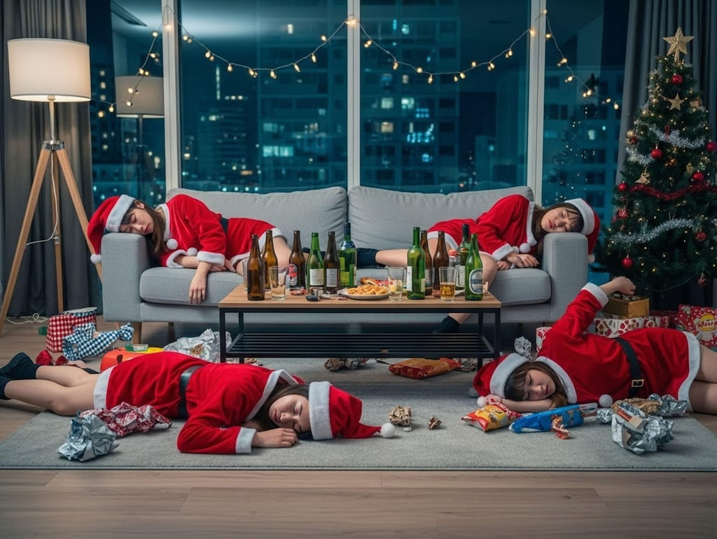 打ち上げは宅呑みに移行したが、死屍累々になり朝を迎えた…。