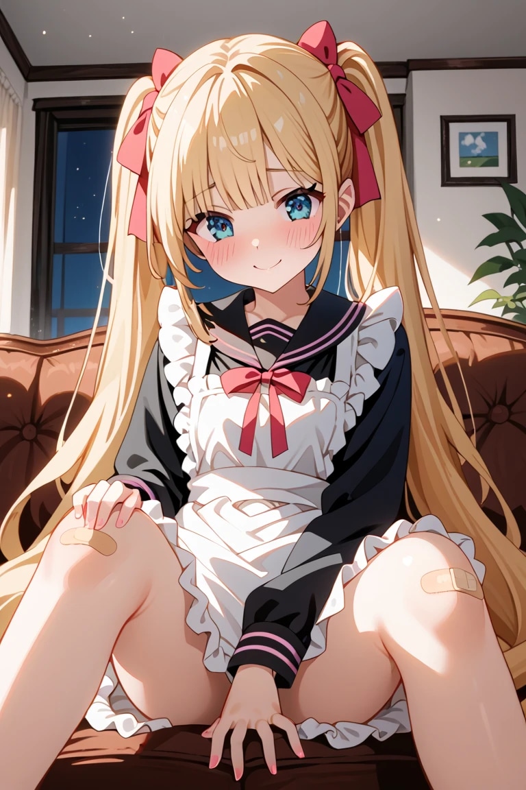 「お兄ちゃん…莉奈、ちょっと転んじゃった…///」猫耳メイド莉奈の絆創膏照れ顔🌙