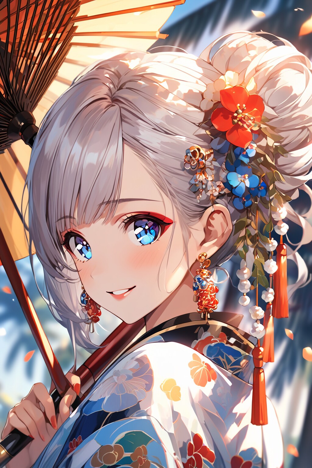 おしゃれした和服姿の女性 | の人気AIイラスト・グラビア