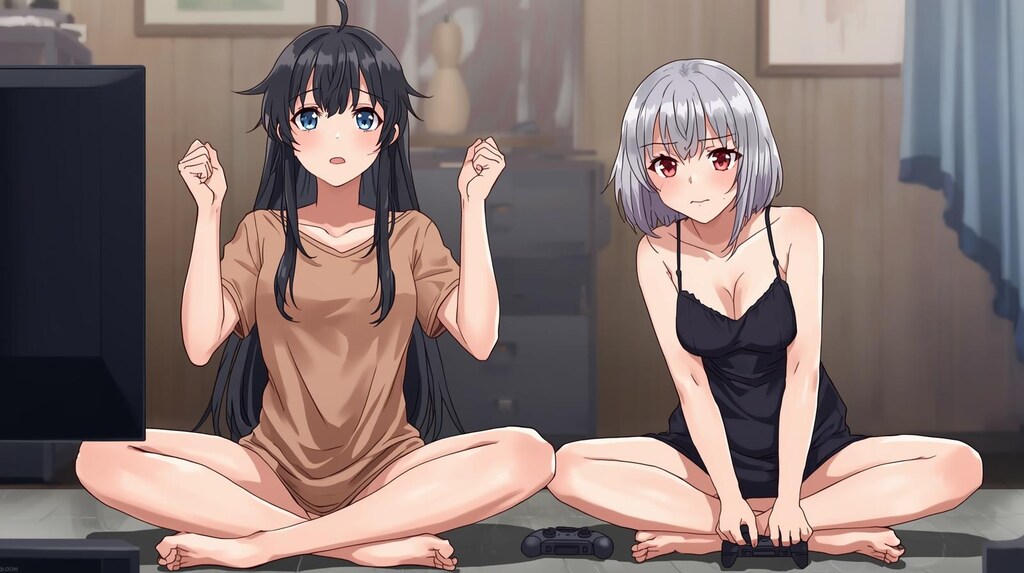 黒髪と銀髪(ゲームしよっ！)