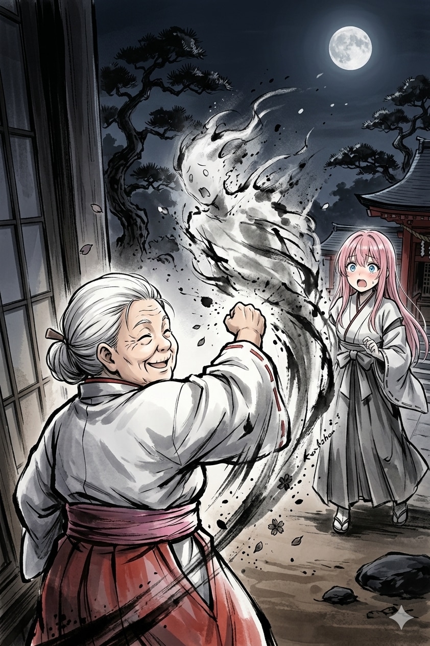 【うちの町】えきどなちゃん、阿黒神社で巫女修行＋おまけ２枚