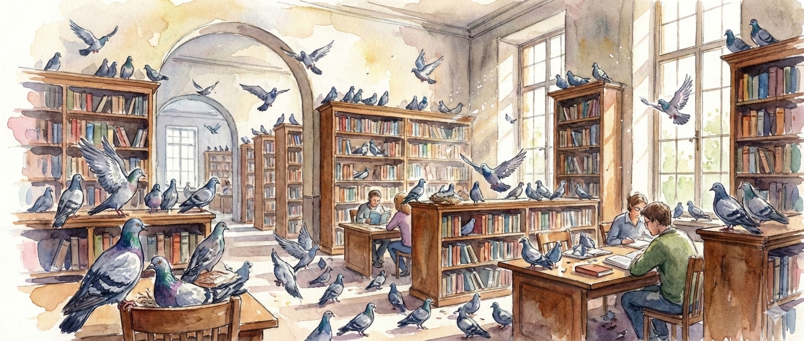 鳩のいる図書館 | の人気AIイラスト・グラビア