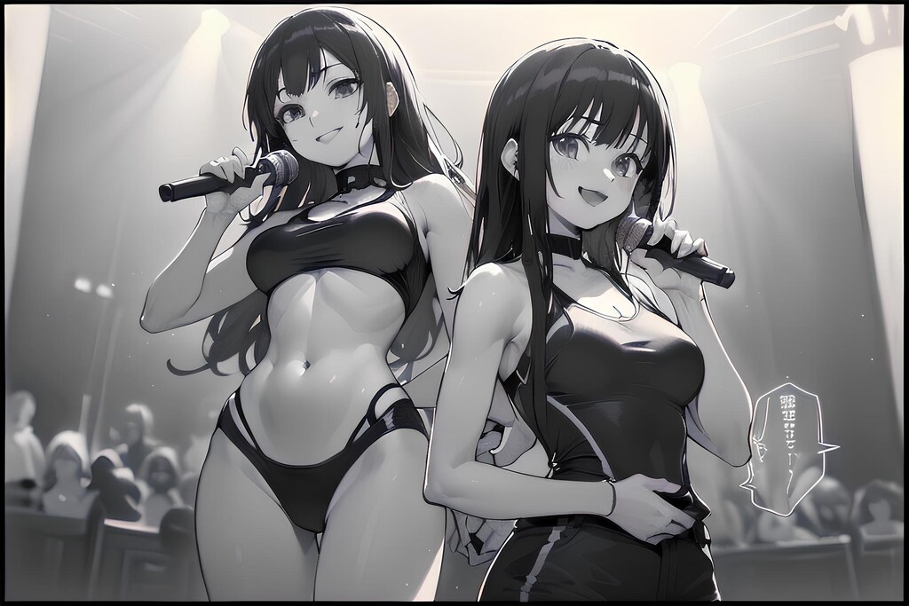黒づくめさんライブリハーサル ⑨ (漫画風)