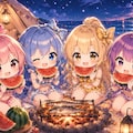 【#アウトドア】魔法少女が海でキャンプ３ 4枚目
