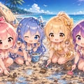 【#アウトドア】魔法少女が海でキャンプ３ 2枚目