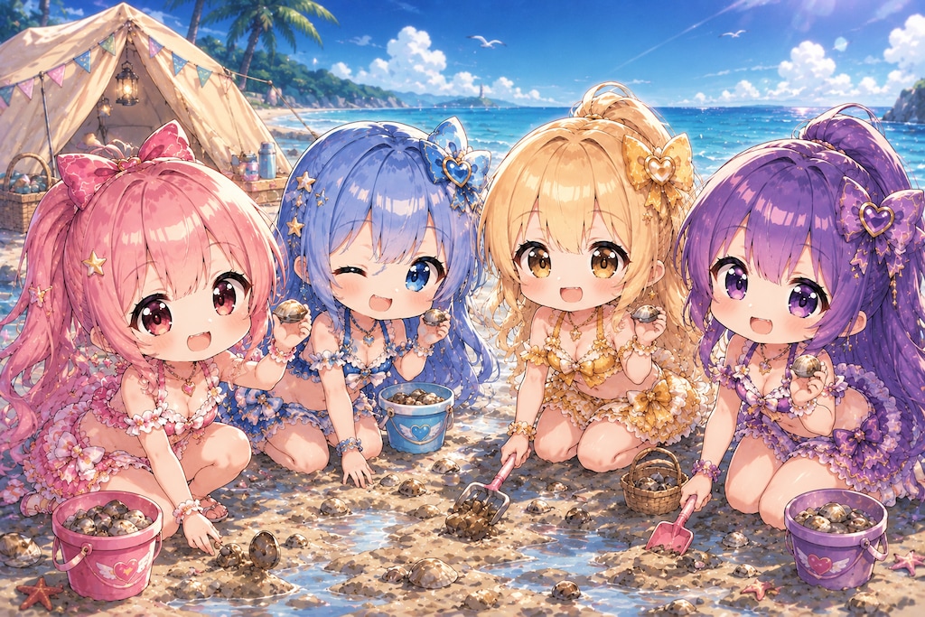 【#アウトドア】魔法少女が海でキャンプ３