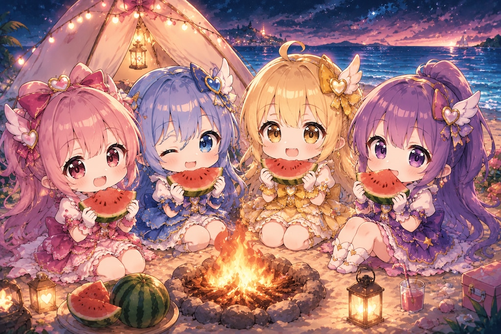 【#アウトドア】魔法少女が海でキャンプ３