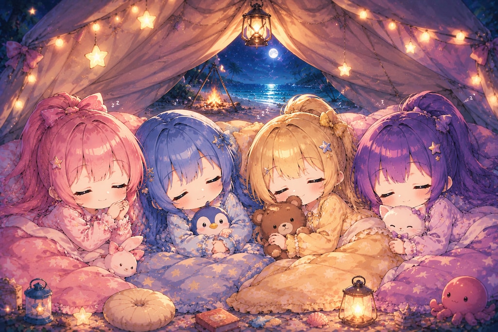 【#アウトドア】魔法少女が海でキャンプ３