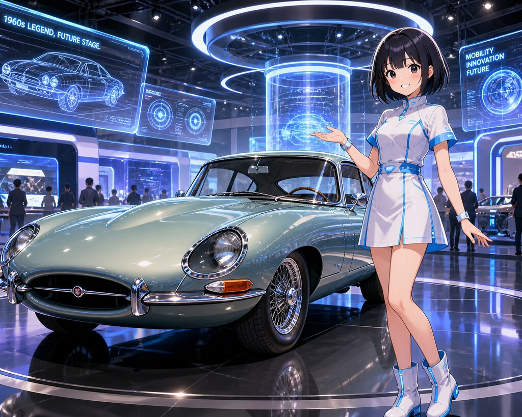 モーターショウと女の子
