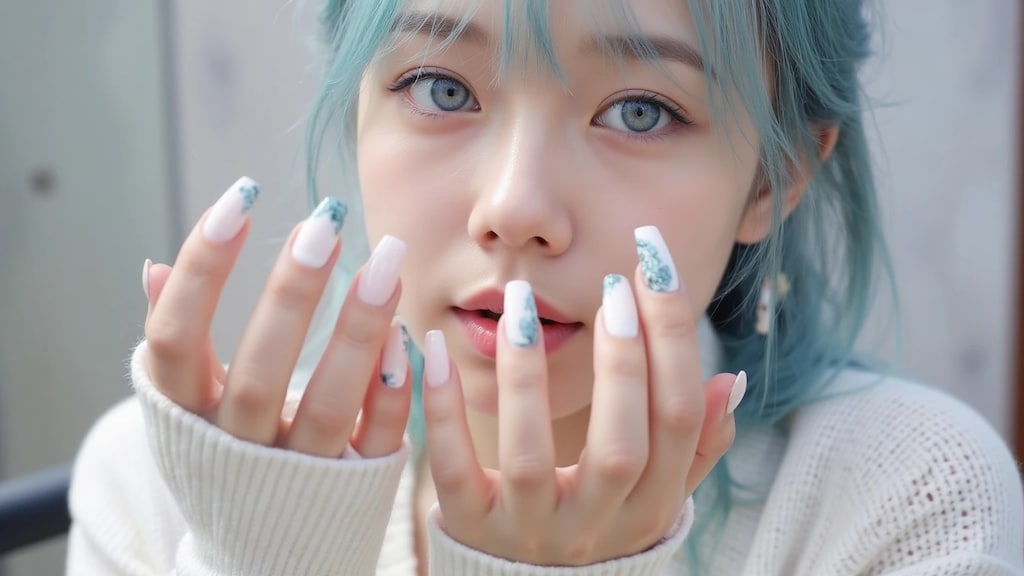 彼女の新作ネイルだよ「どお？似合う？今日のデートの為に新しくしたの♡」