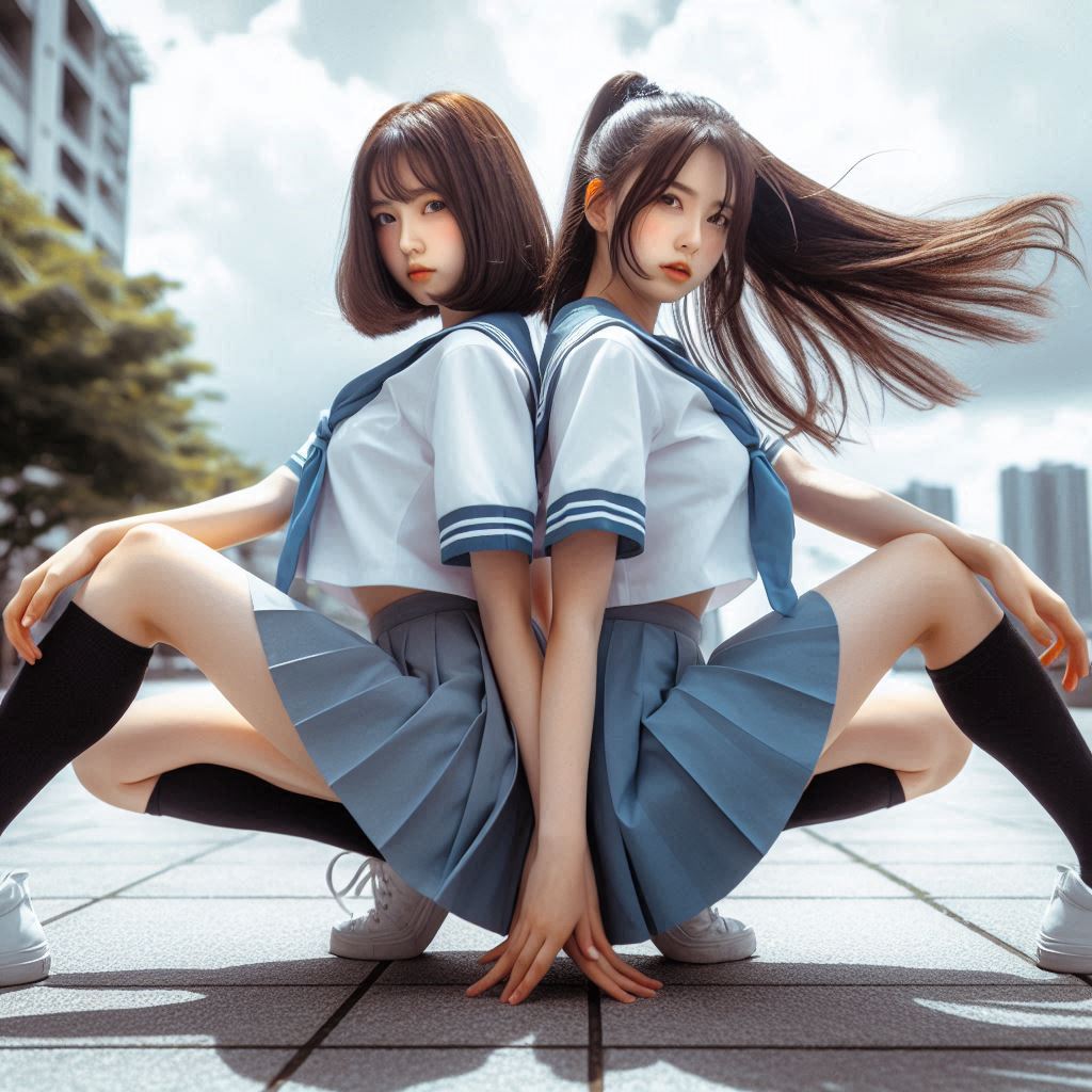 2人でかっこいいポーズ