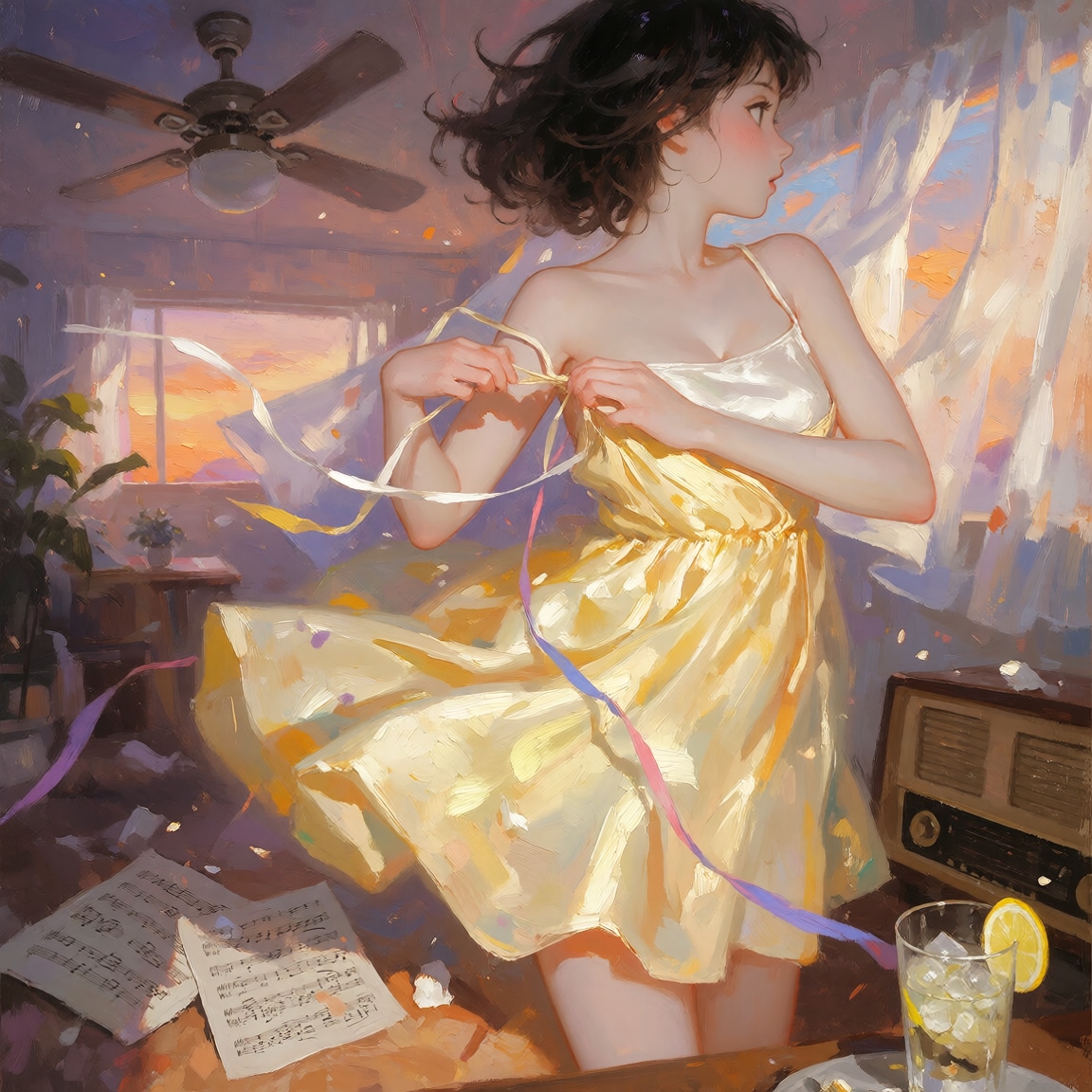 夕暮れの部屋