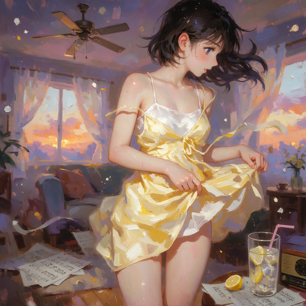 夕暮れの部屋