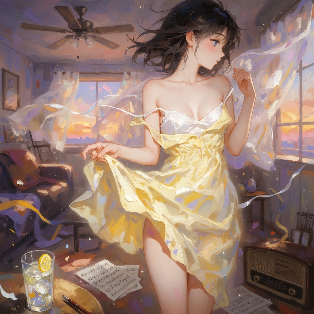 夕暮れの部屋