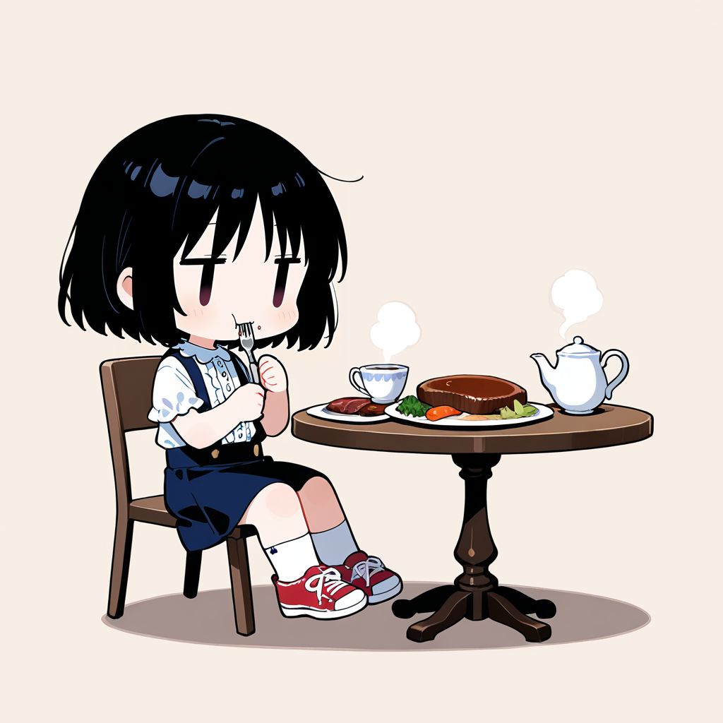 ステーキを食べる