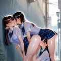 絶景43(裏路地でレズ乱交) 4枚目