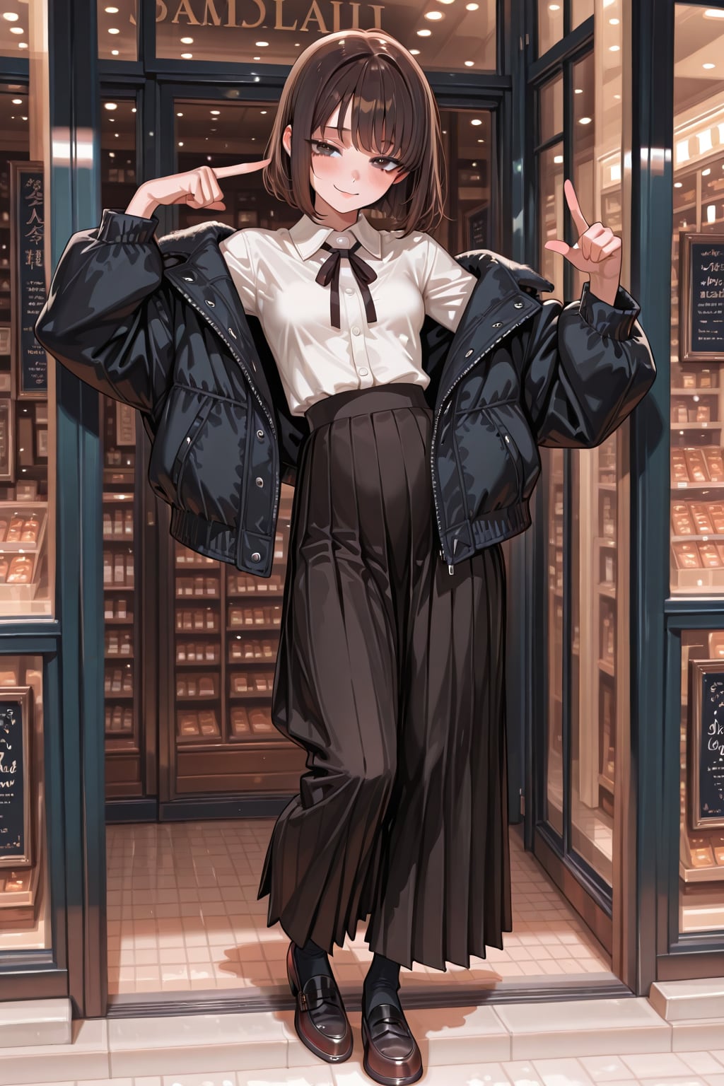 お店の前で浮かれる子