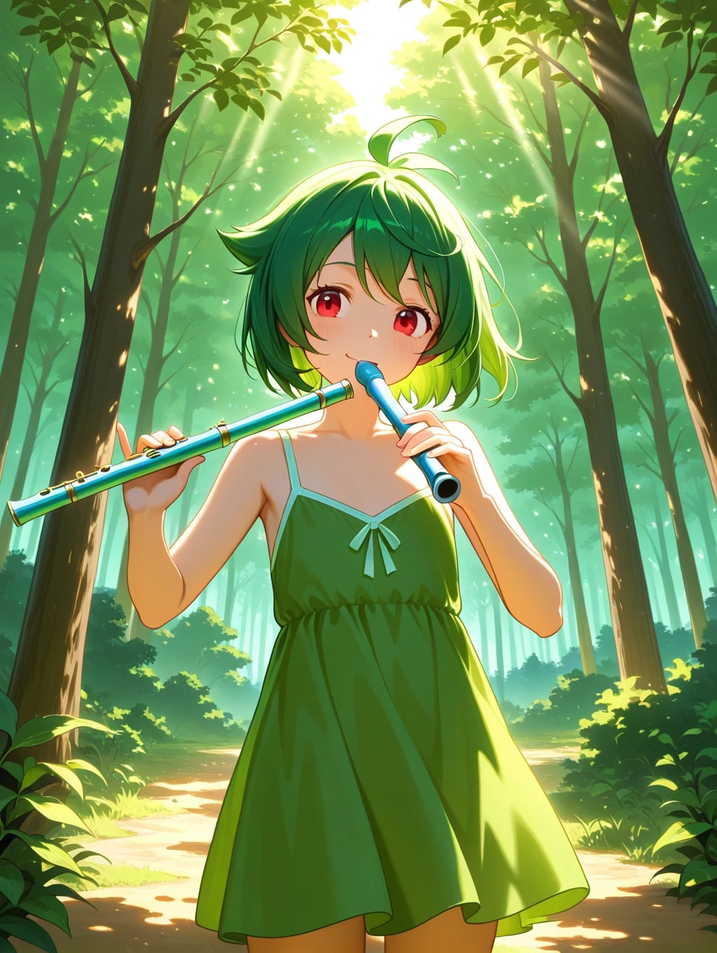 笛を吹くひなみちゃん