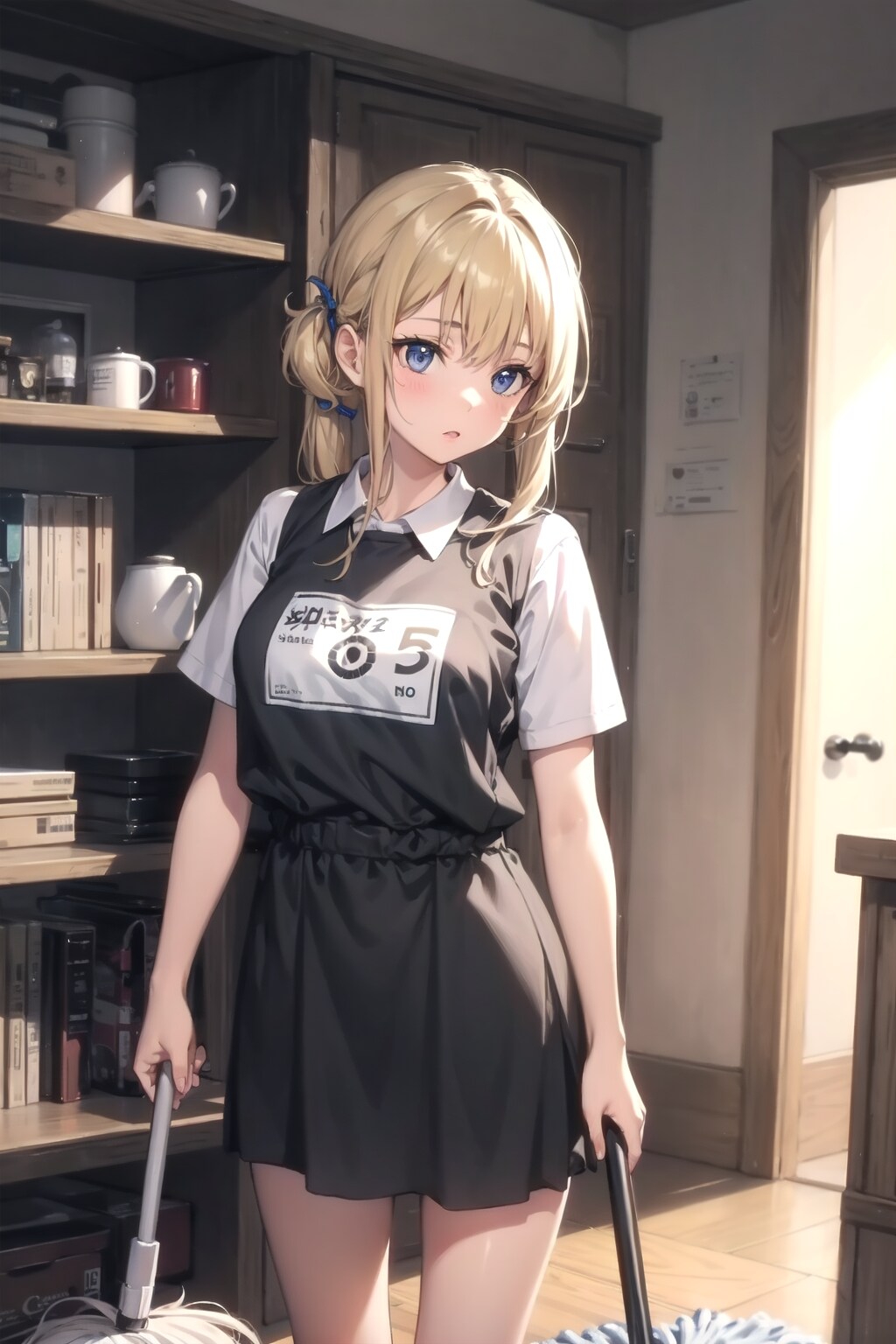 お掃除中