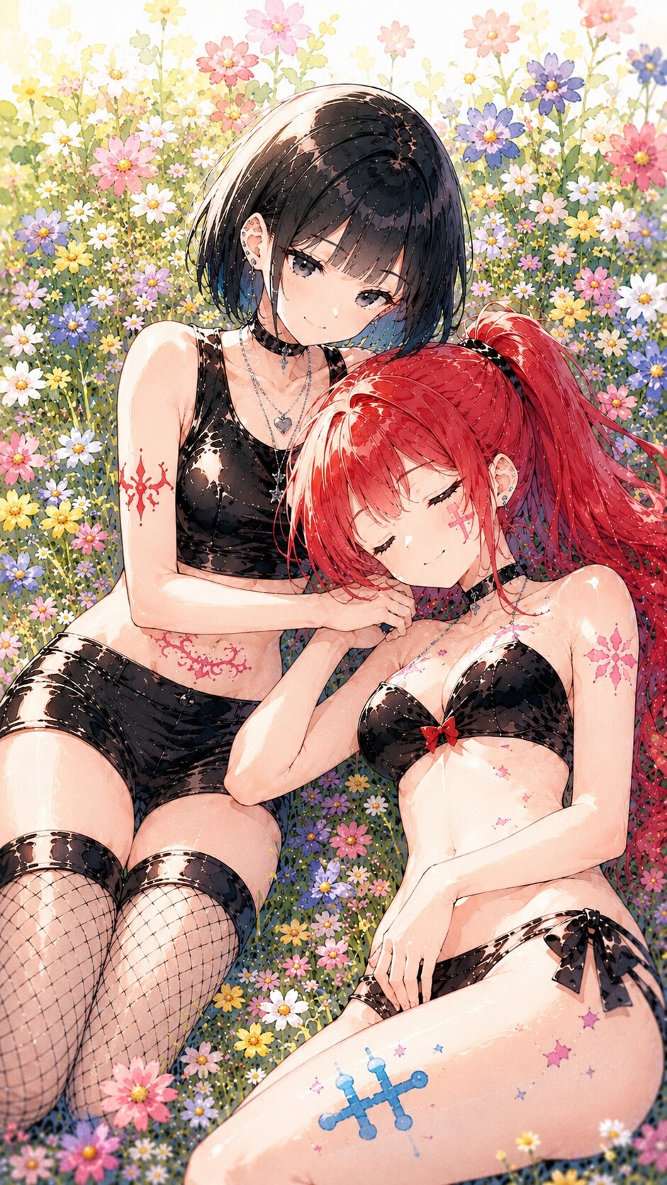 お花畑でのんびりと