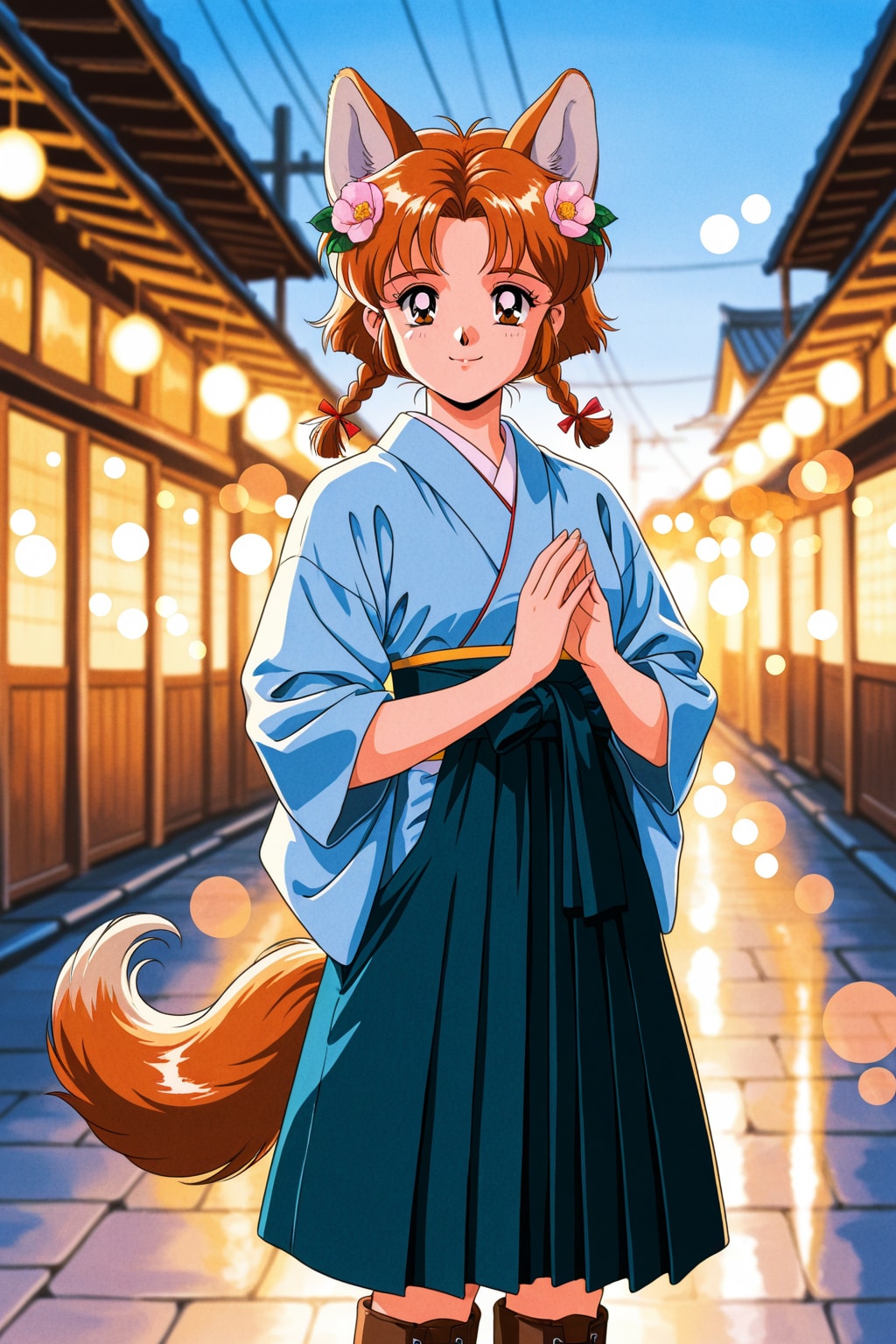 レトロな絵柄のけもみみ娘 | の人気AIイラスト・グラビア