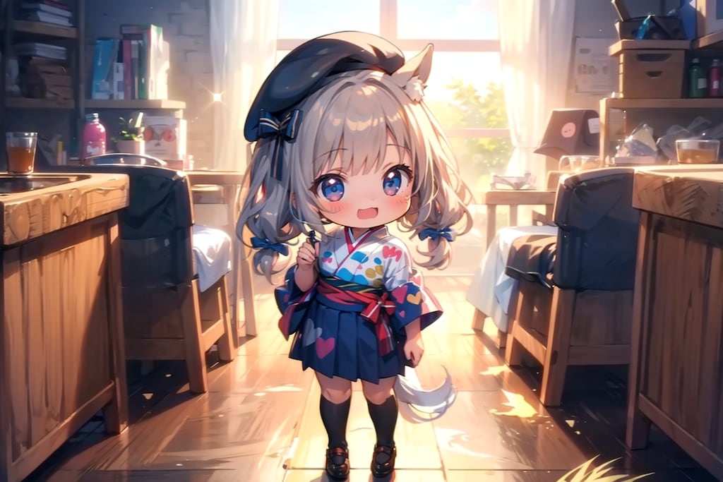 ちくわ_「ウマちびちゃん、宿題終わるって-」。