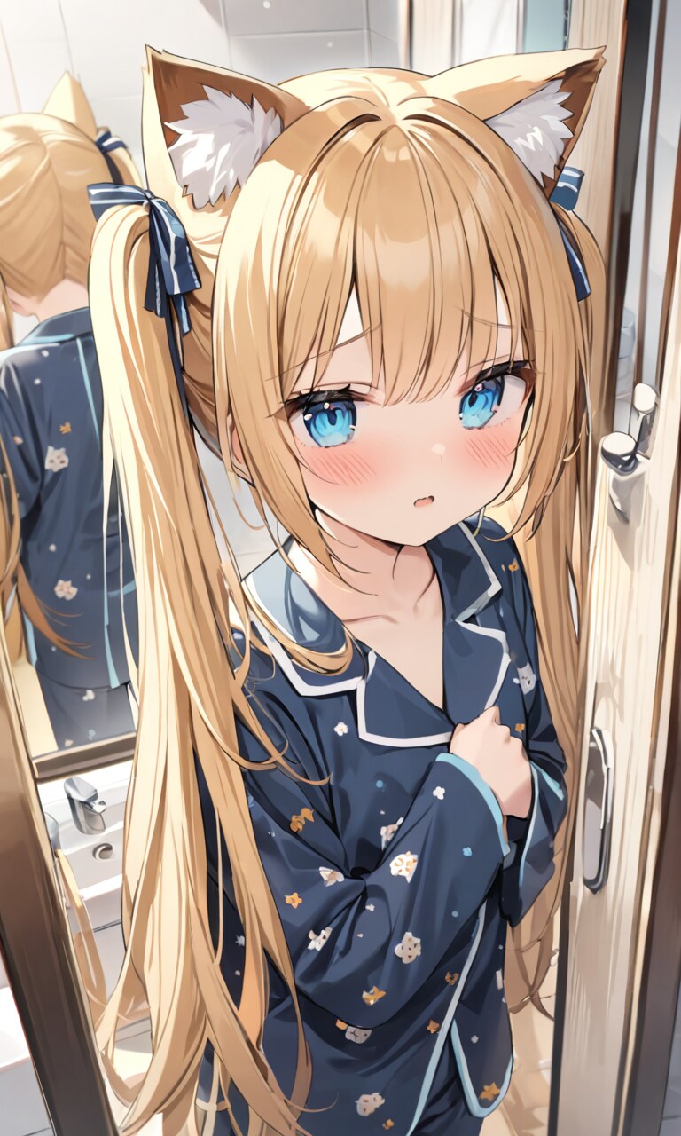 こるり「眠い」まや「歯を磨くからどいてくれ」こるり「ヘーイ」 | の人気AIイラスト・グラビア