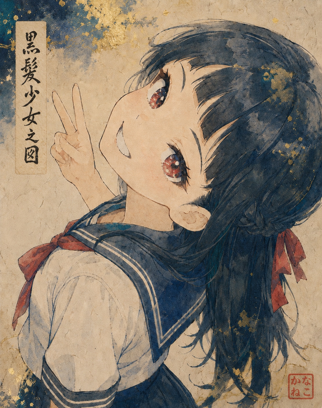 黒髪少女之図