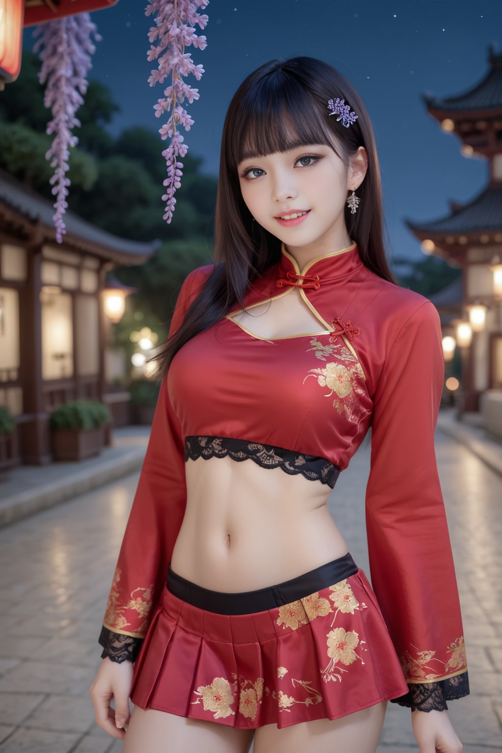 赤のチャイナドレス