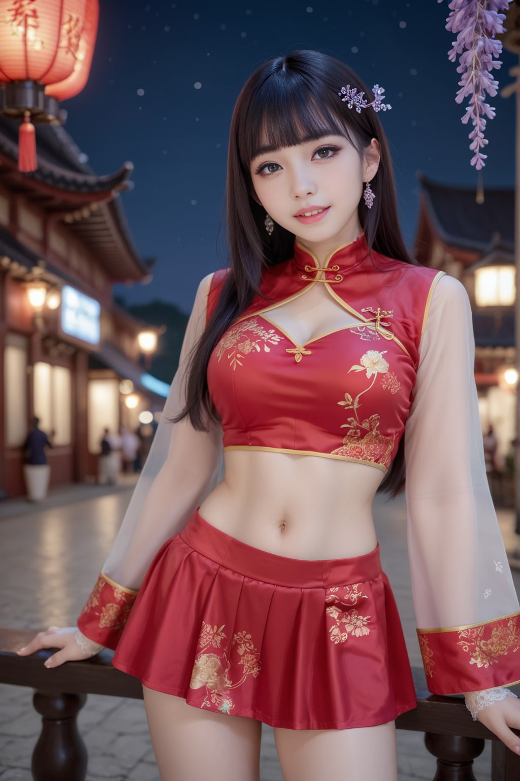 赤のチャイナドレス