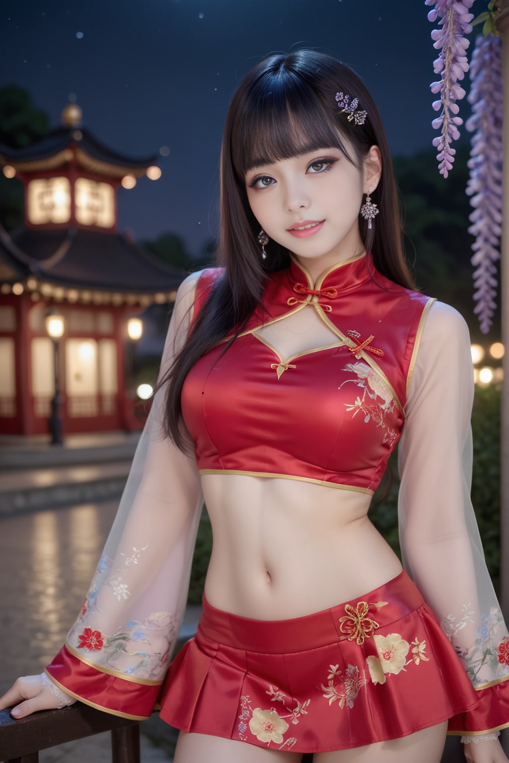 赤のチャイナドレス