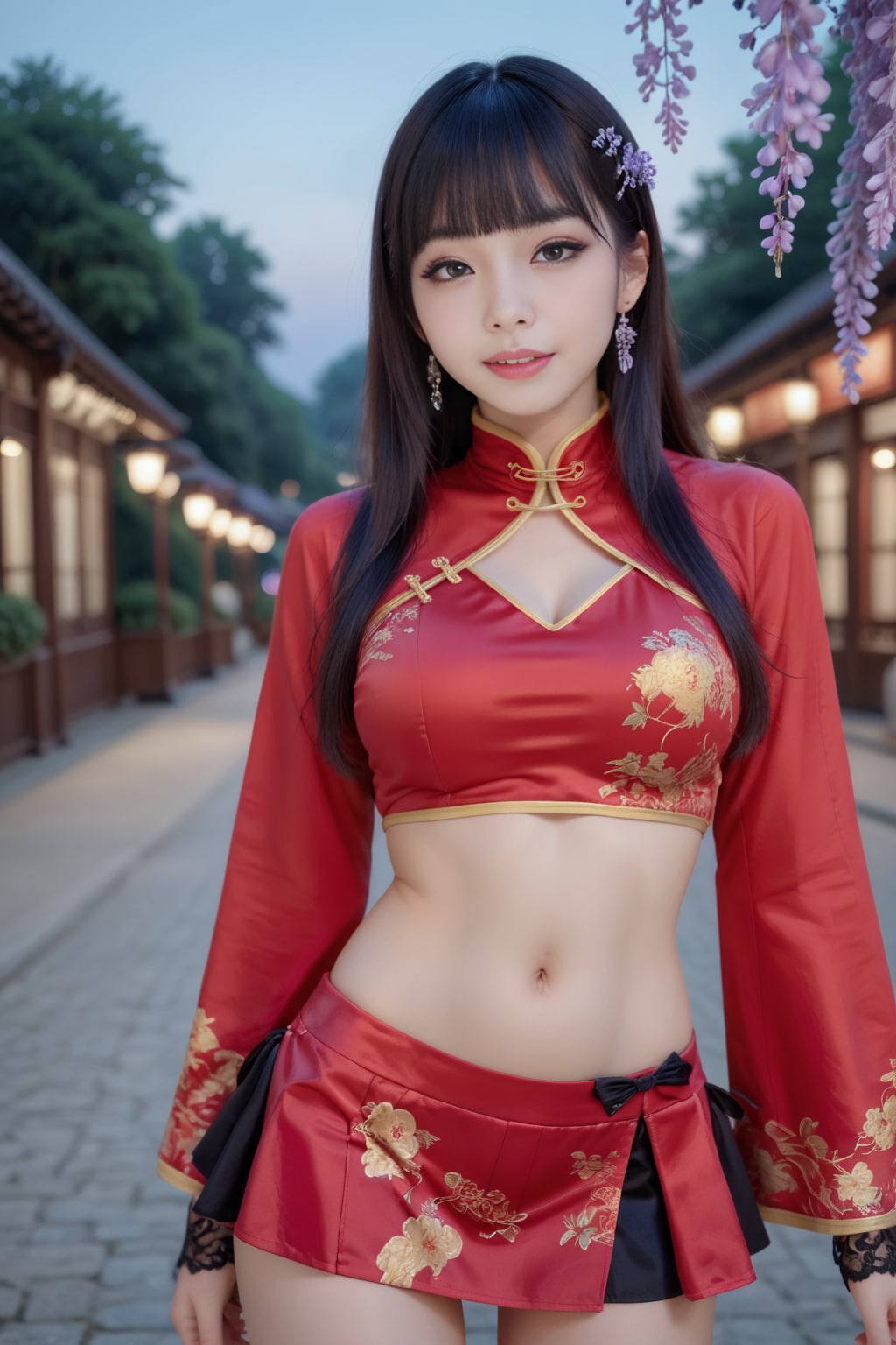赤のチャイナドレス