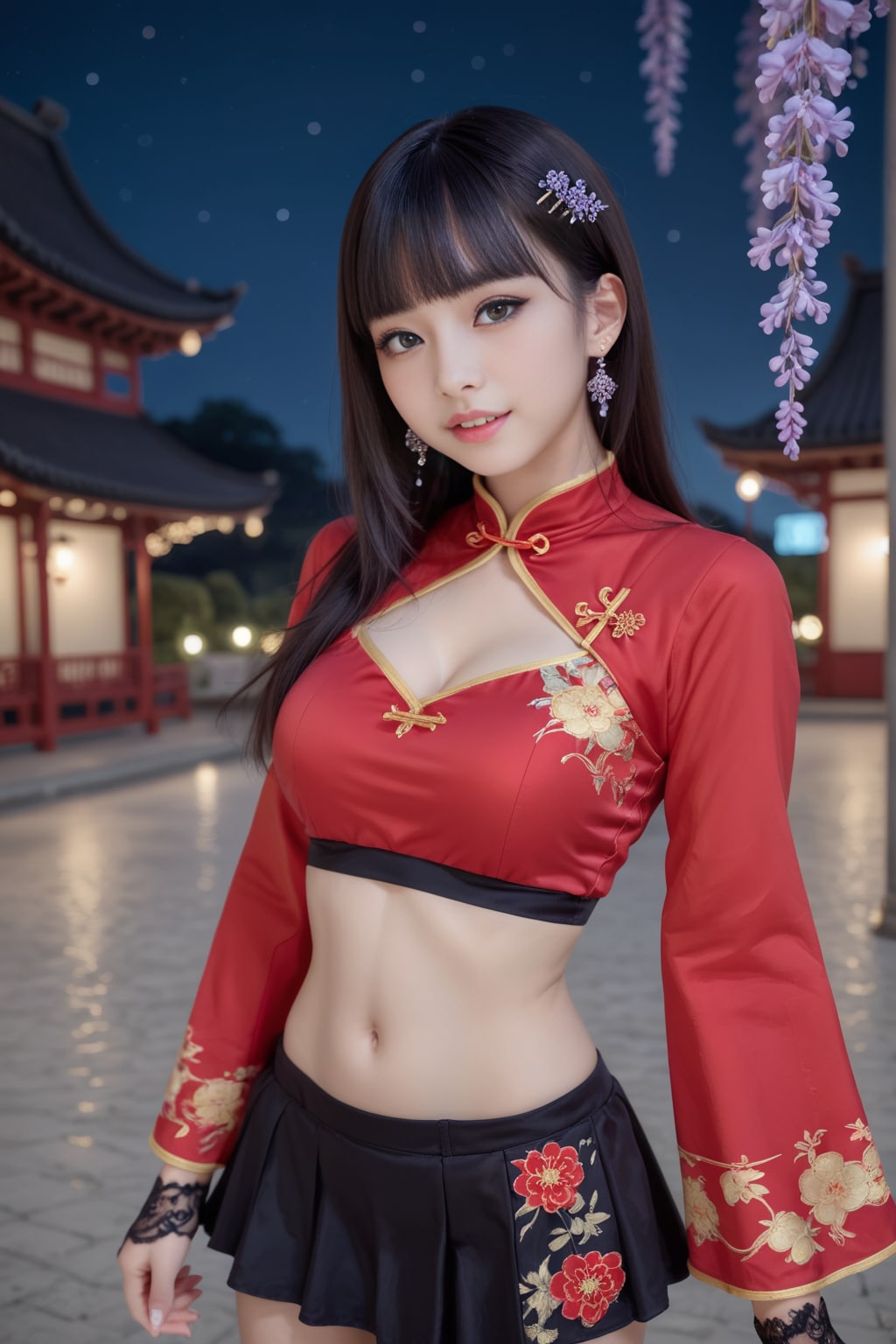 赤のチャイナドレス