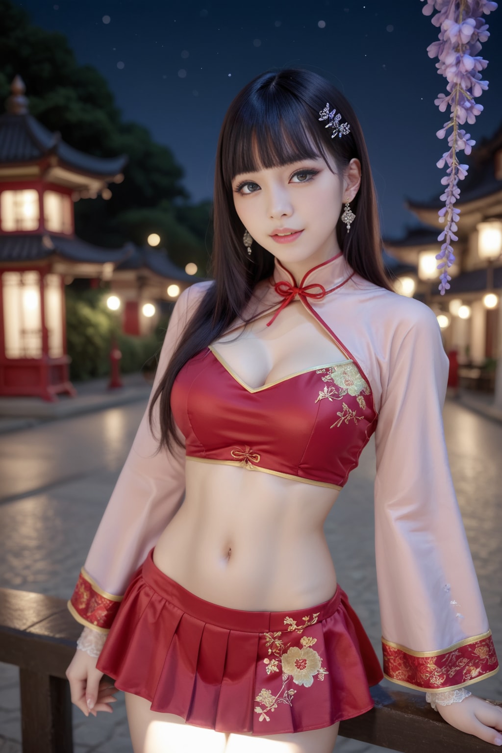 赤のチャイナドレス
