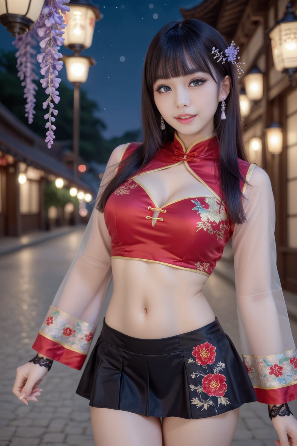赤のチャイナドレス