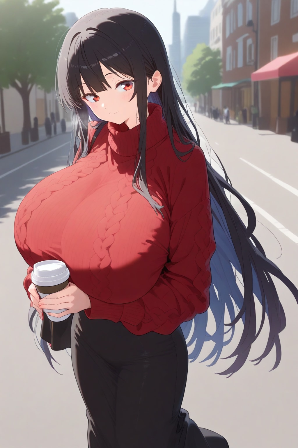 セーター爆乳お姉さん