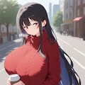 セーター爆乳お姉さん 2枚目